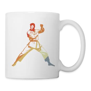 Karate Vintage Look - Tasse - Weiß - Rechts