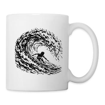 Surfer Welle - Tasse - Weiß - Rechts