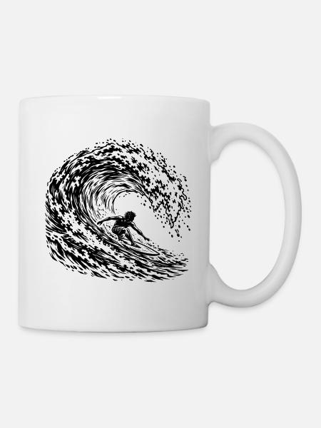 Surfer Welle - Tasse - Weiß