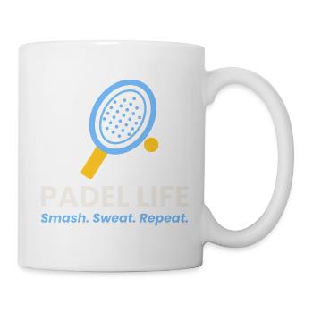 Padel Life Shirt Smash Sweat Repeat Padel Player - Tasse - Weiß - Rechts