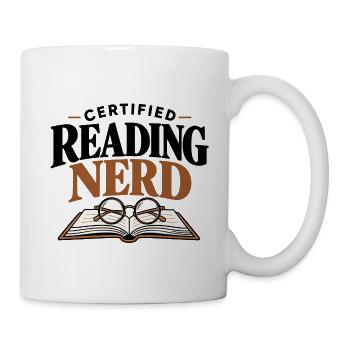 Zertifizierter Lese-Nerd – Liebhaber von lustigen Büchern - Tasse - Weiß - Rechts