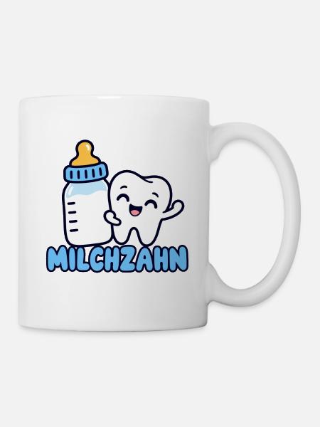 Milchzahn – Süßes Baby & Kinder Zahn Motiv - Tasse - Weiß