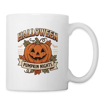 Retro Halloween Pumpkin Nights Jack O Lantern - Tasse - Weiß - Rechts