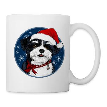Hund Weihnachtsmann - Tasse - Weiß - Rechts