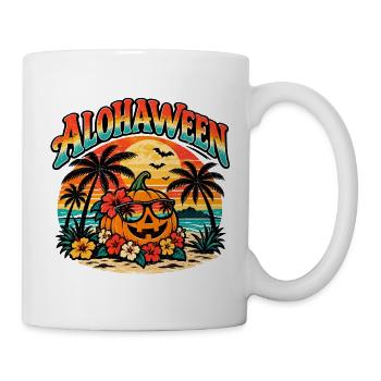 Alohaween Tropical Halloween – Lustiger Kürbis - Tasse - Weiß - Rechts