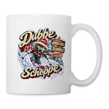 Dubbe Schoppe Abfahrt – Après-Ski Pfalz - Tasse - Weiß - Rechts