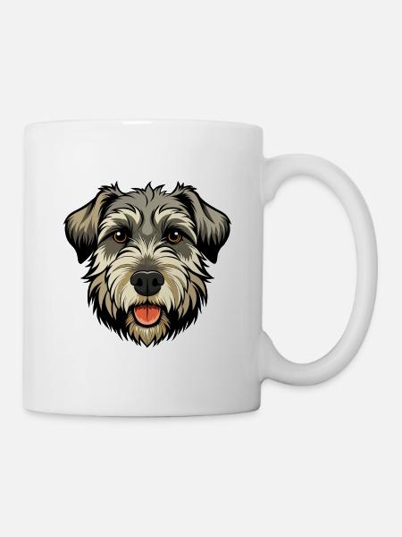 Wheaten Terrier Hundekopf - Tasse - Weiß