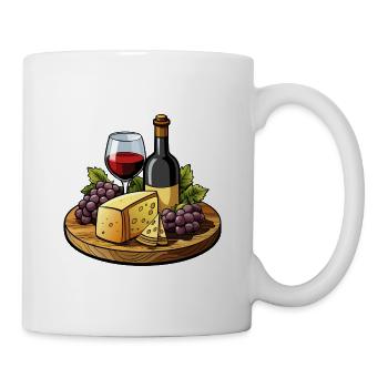 Wein und Käse - Tasse - Weiß - Rechts