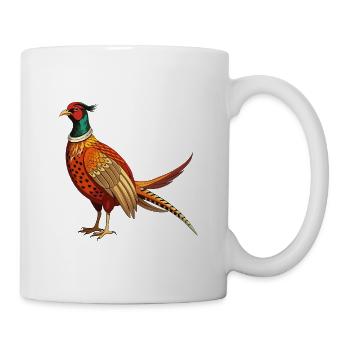 Stehender Fasan - Tasse - Weiß - Rechts