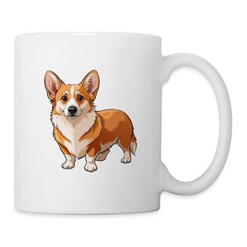 Walisischer Corgi-Hund - Tasse - Weiß - Rechts