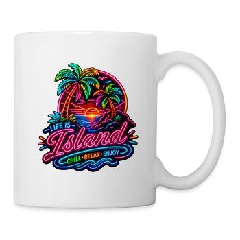 Neon Insel Sunset Relax - Tasse - Weiß - Rechts