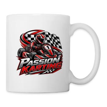 Leidenschaft beim Kartfahren – Geschwindigkeit, Adrenalin, Leidenschaft - Tasse - Weiß - Rechts
