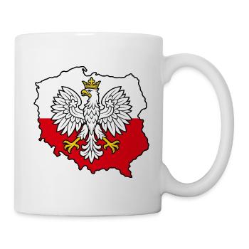 Polnischer Adler auf der zweifarbigen Karte Polens - Tasse - Weiß - Rechts