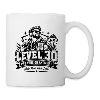 30. Geburtstag: Level 30 Gamer-Geschenk mit Humor! - Tasse - Weiß - Rechts