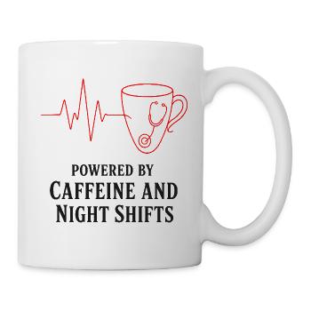 Kaffee und Nachtschichten - Tasse - Weiß - Rechts