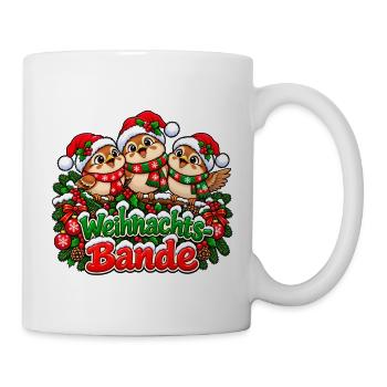 Weihnachts Bande Vögel Trio - Tasse - Weiß - Rechts