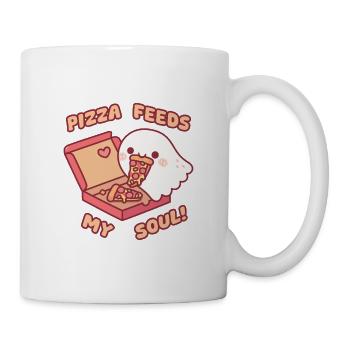 Pizza füttert meine Seele süßer Geist liebt es, Pizza zu essen - Tasse - Weiß - Rechts