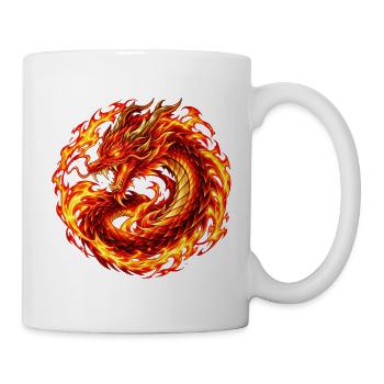 Infernales Drachenwappen - Tasse - Weiß - Rechts