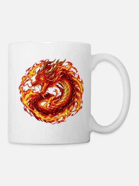 Infernales Drachenwappen - Tasse - Weiß