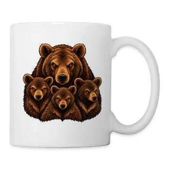 Weibliche Bären und Bärenjungen - Tasse - Weiß - Rechts