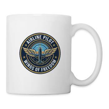 Airline Pilot Aviator Wings Horizon Badge Geschenk - Tasse - Weiß - Rechts