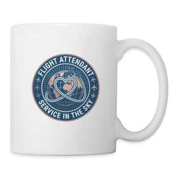 Flugbegleiterin Jet Trail Herzabzeichen Geschenk - Tasse - Weiß - Rechts