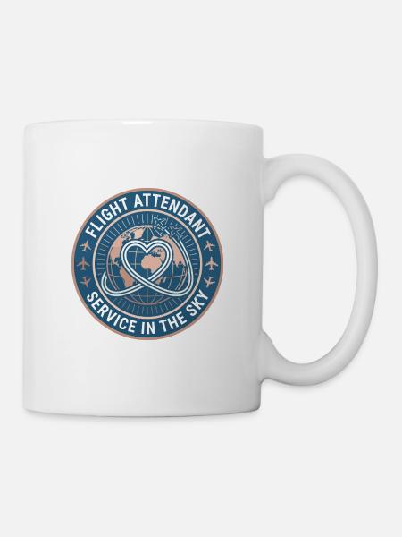 Flugbegleiterin Jet Trail Herzabzeichen Geschenk - Tasse - Weiß