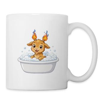 Cute Bathtub Fire Goat Shirt Badewanne Feuer Ziege - Tasse - Weiß - Rechts