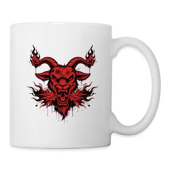 Sumi-e Fire Goat Shirt Japanische  Feuer ziege - Tasse - Weiß - Rechts