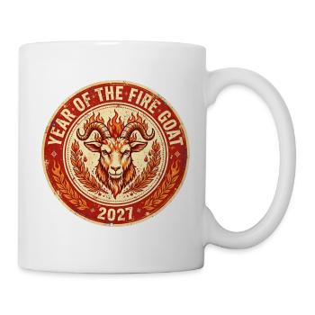 Year Of The Fire Goat 2027 Shirt | Vintage Fire Go - Tasse - Weiß - Rechts