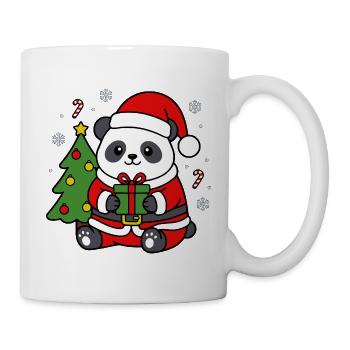Niedliche Kawaii Panda Weihnachtsbaum-Weihnachtsbaum-Weihnachtskunst - Tasse - Weiß - Rechts