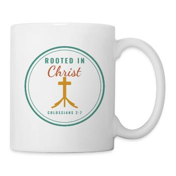 Rooted in Christ – Colossians 2:7 Christian - Tasse - Weiß - Rechts