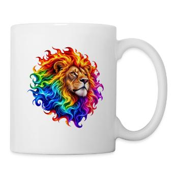 Feuerregenbogenlöwe - Tasse - Weiß - Rechts
