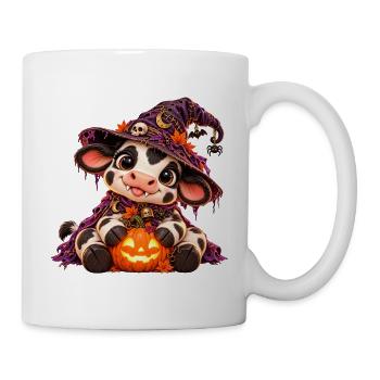 Niedliche Halloween-Kuh - Tasse - Weiß - Rechts