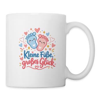 Kleine Füße, großes Glück - Tasse - Weiß - Rechts