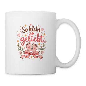 So klein geliebt – Babymotiv Herzen - Tasse - Weiß - Rechts