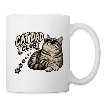 cool dad club - coole Katze - Tasse - Weiß - Rechts