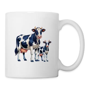 Holstein und Kälber Kuh - Tasse - Weiß - Rechts