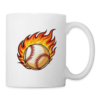 Flaming BaseBall - Tasse - Weiß - Rechts