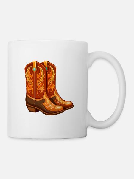 Cowgirl-Stiefel - Tasse - Weiß