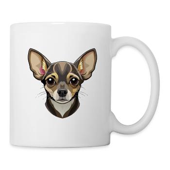 Chihuahua-Hundekopf - Tasse - Weiß - Rechts