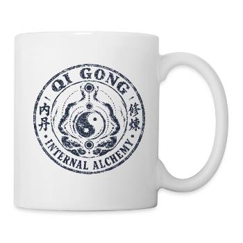 Vintage Qi Gong Innere Alchemie Yin Yang - Tasse - Weiß - Rechts
