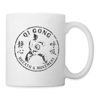 Vintage Qi Gong Atembewegung Yin Yang - Tasse - Weiß - Rechts