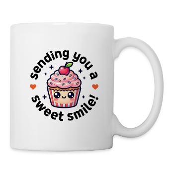 Kawaii Cupcake Always Keep A Sweet Smile Geschenk - Tasse - Weiß - Rechts