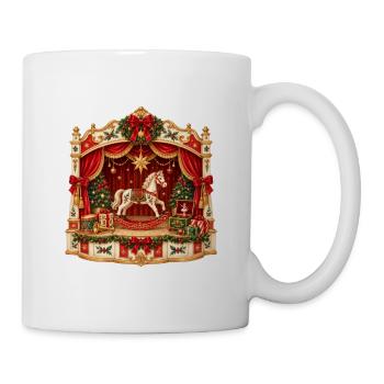 Weihnachts-Schaukelpferde-Spielzeugtheater - Tasse - Weiß - Rechts