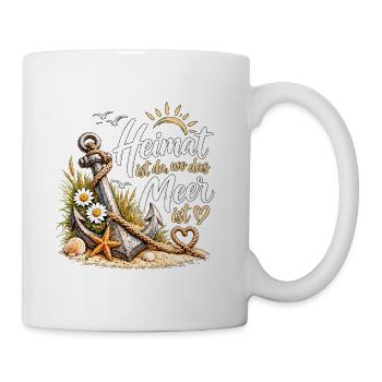 Heimat am Meer: Anker & Küste - Tasse - Weiß - Rechts