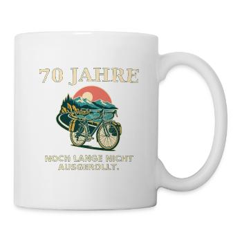 70 Jahre Radfahrer Ausgerollt - Tasse - Weiß - Rechts