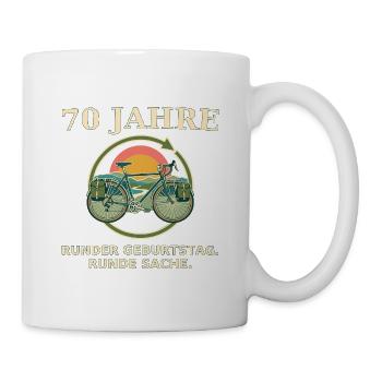 70 Jahre Fahrrad Retro Design - Tasse - Weiß - Rechts