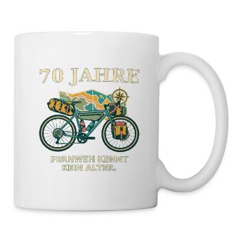 70 Jahre Fernweh Fahrrad - Tasse - Weiß - Rechts