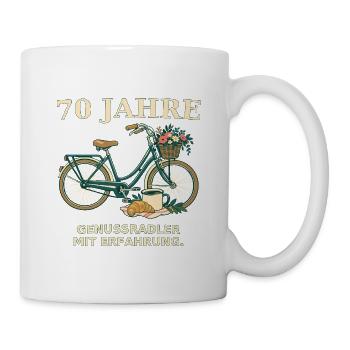 70 Jahre Genussradler Fahrraddesign - Tasse - Weiß - Rechts